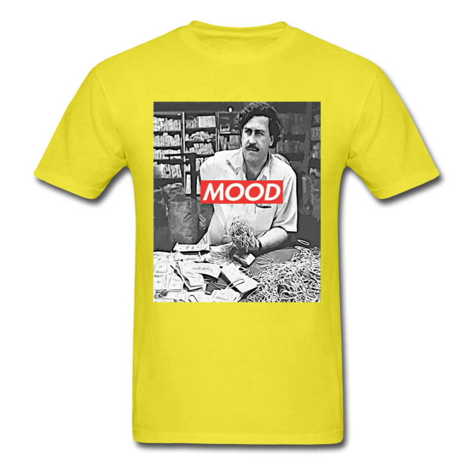 Pablo Escobar Mood shirt Parody Supreme T-Shirt Size S-6XL - yellow