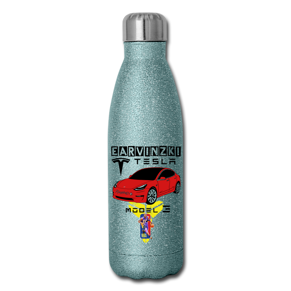 erv test1 - Insulated Stainless Steel Water Bottle - turquoise glitter