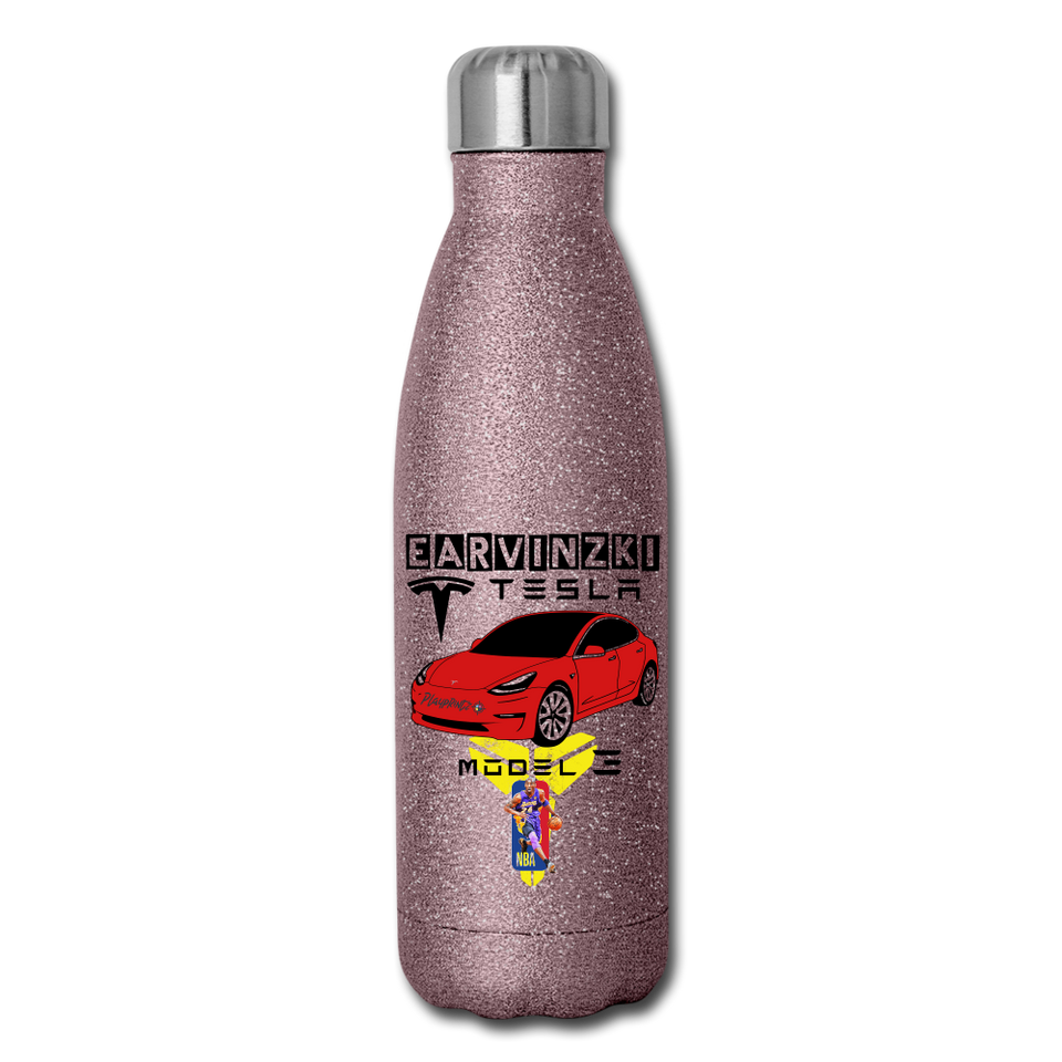 erv test1 - Insulated Stainless Steel Water Bottle - pink glitter