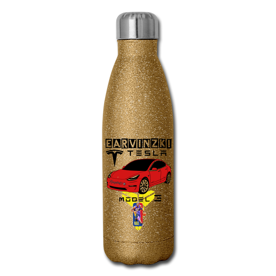 erv test1 - Insulated Stainless Steel Water Bottle - gold glitter