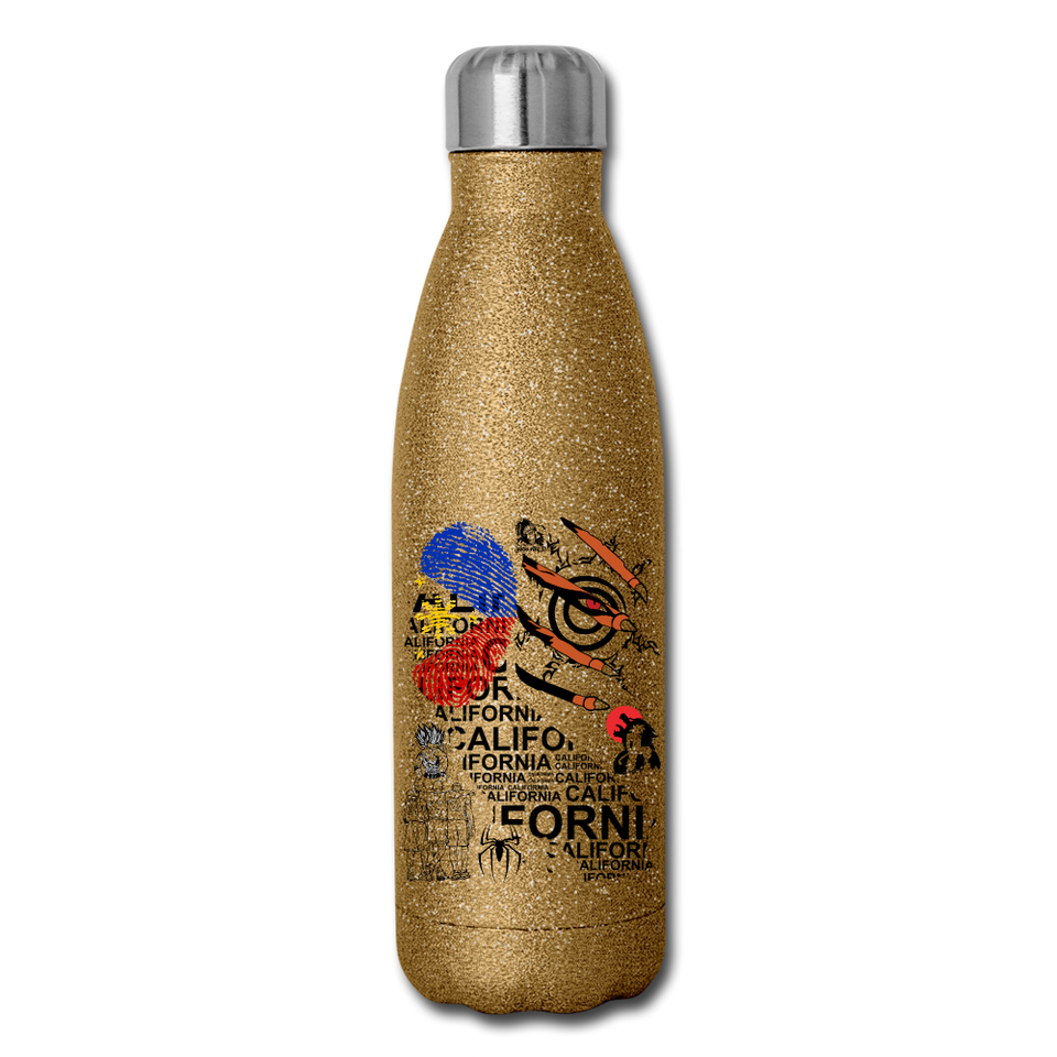erv test1 - Insulated Stainless Steel Water Bottle - gold glitter