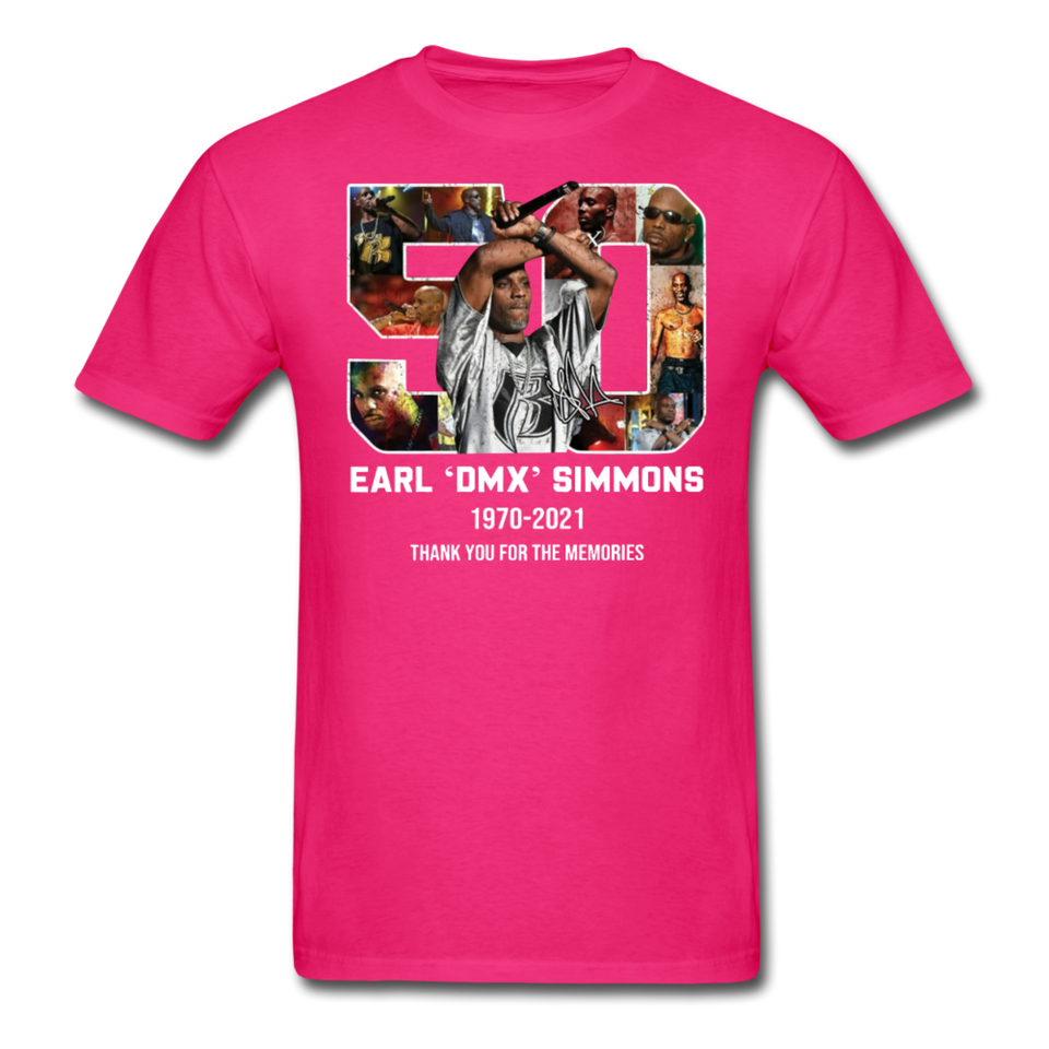 DMX shirt 90s rap GRAMMY Ruff Ryder concert HIP HOP Earl Simmons T-SHIRT S-6XL - fuchsia
