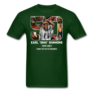 DMX shirt 90s rap GRAMMY Ruff Ryder concert HIP HOP Earl Simmons T-SHIRT S-6XL - forest green