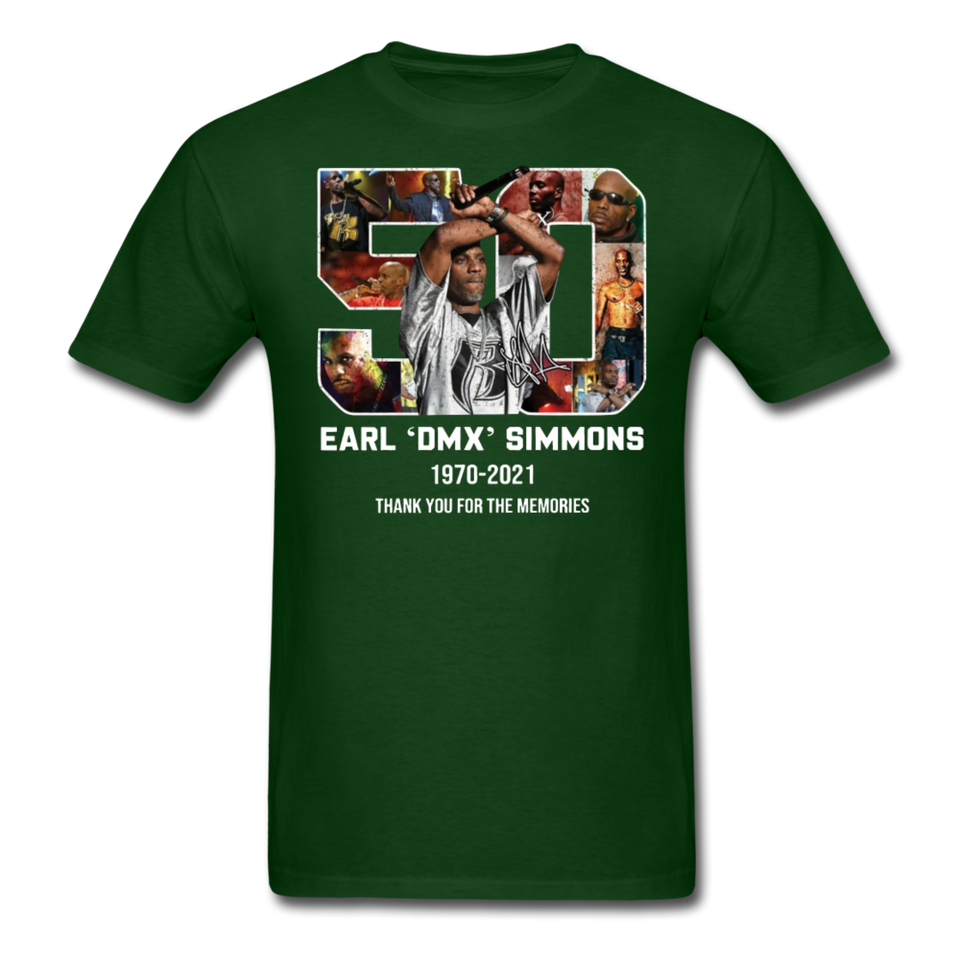 DMX shirt 90s rap GRAMMY Ruff Ryder concert HIP HOP Earl Simmons T-SHIRT S-6XL - forest green