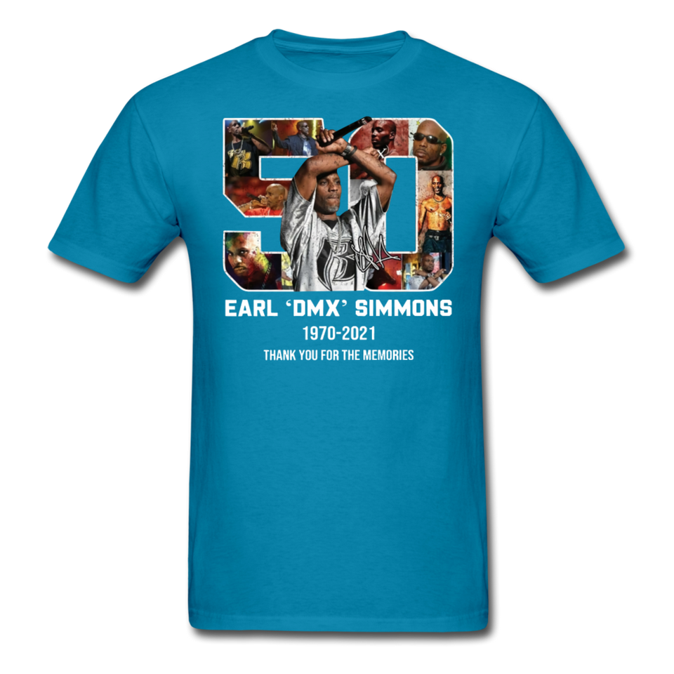 DMX shirt 90s rap GRAMMY Ruff Ryder concert HIP HOP Earl Simmons T-SHIRT S-6XL - turquoise