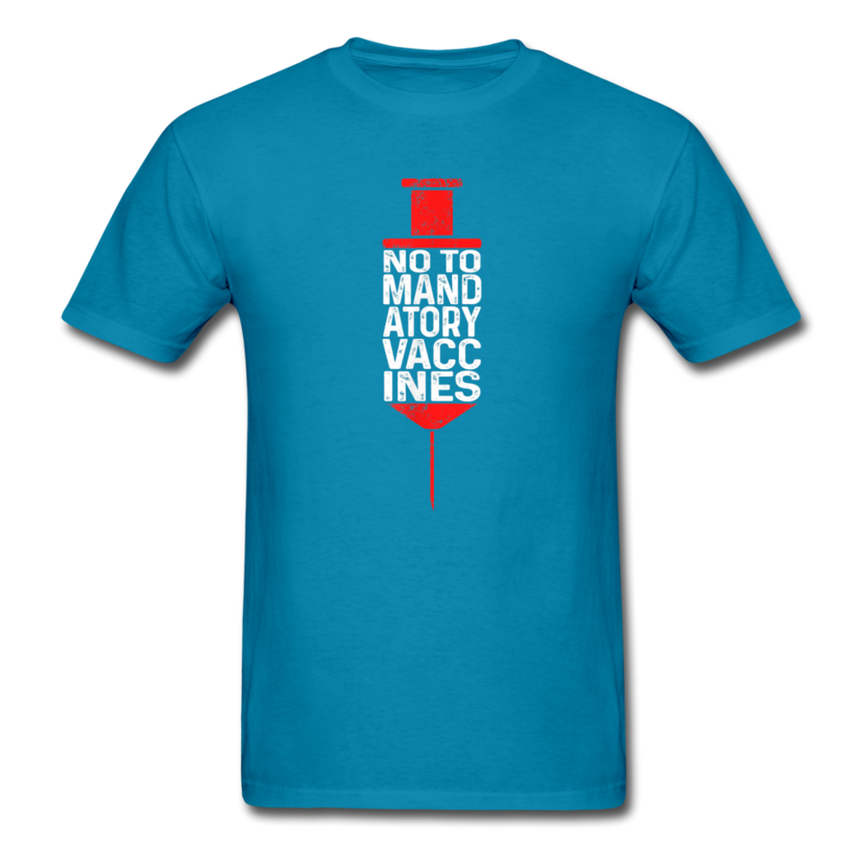 No to mandatory vaccines My Body My Choice Vaccine Anti Vax T-Shirt Size S-6XL - turquoise
