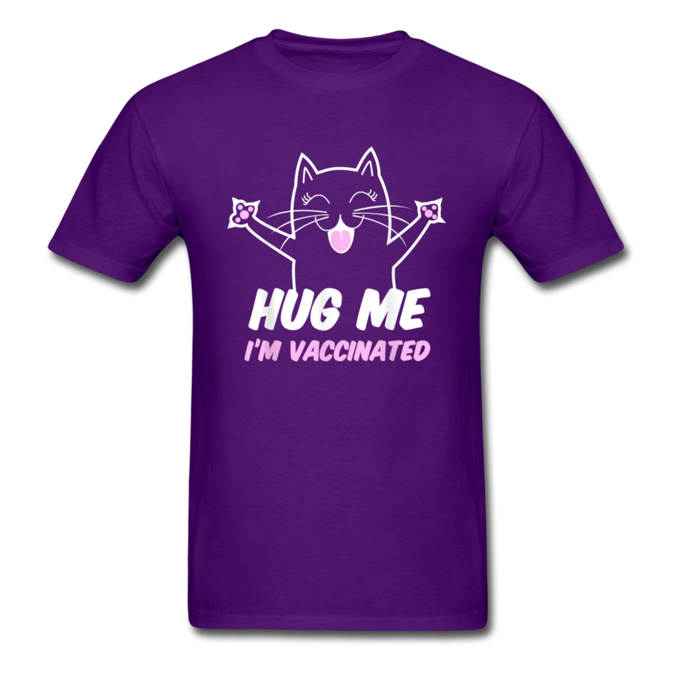 Hug me Im Vaccinated shirt Pro Vaccination TShirt Pro Immunization Cute T-Shirt - purple
