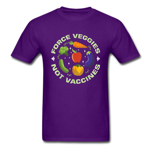 Force Veggies Not Vaccines shirt Vaccine Anti Vax T-Shirt Size S-6XL - purple