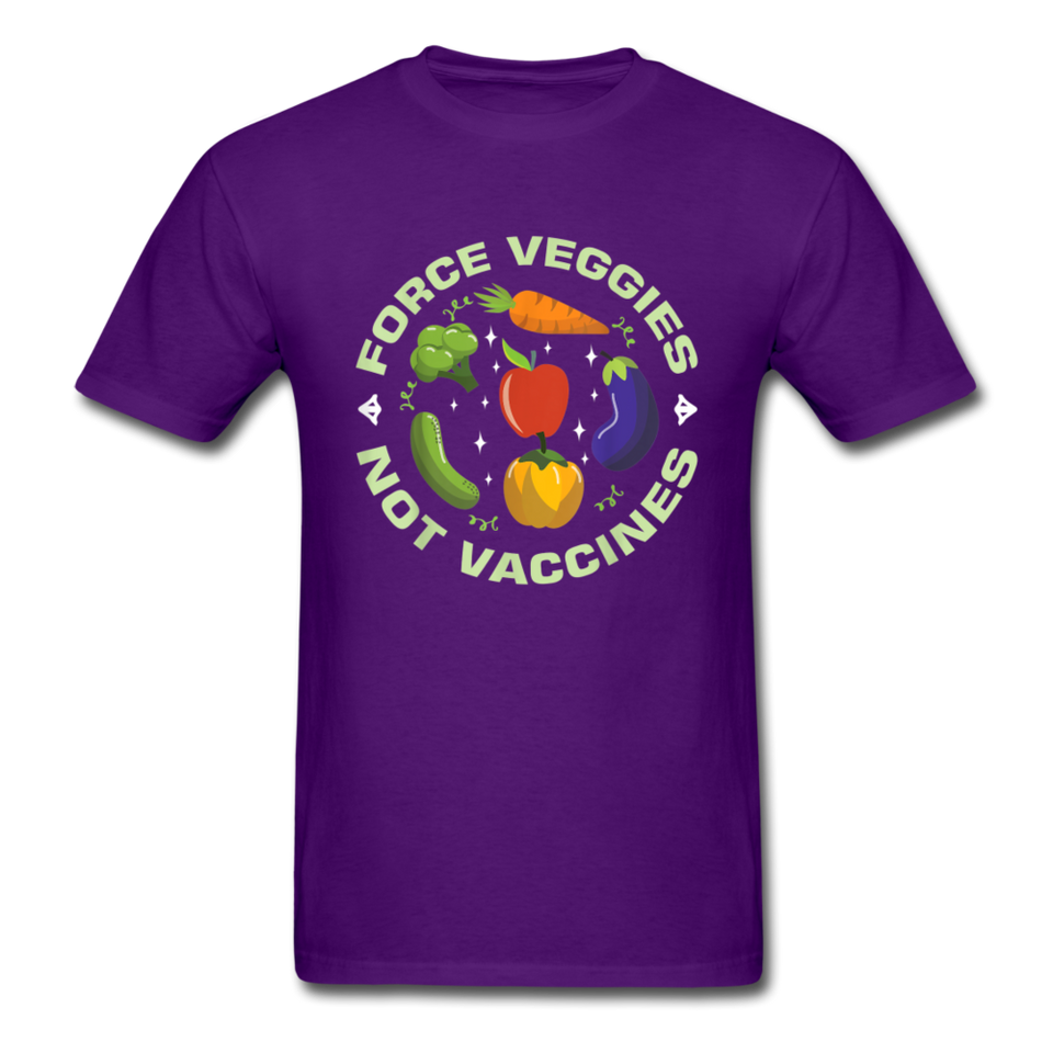 Force Veggies Not Vaccines shirt Vaccine Anti Vax T-Shirt Size S-6XL - purple