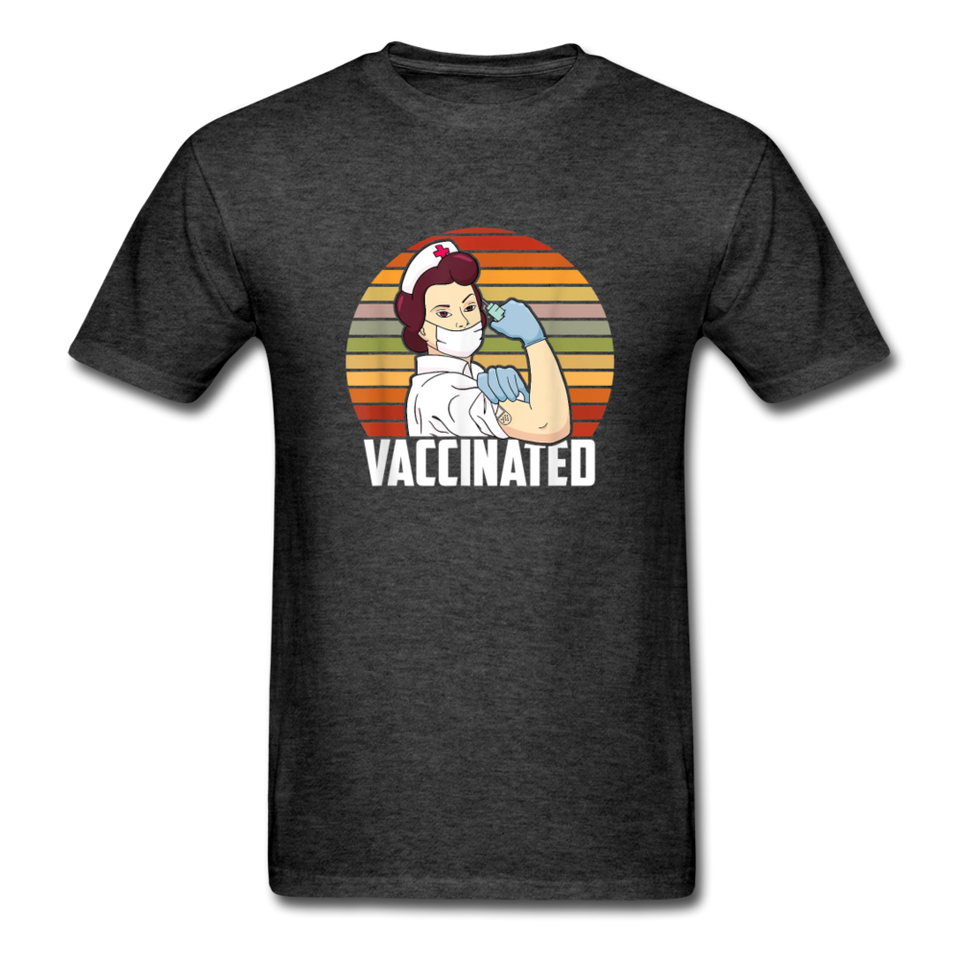 Funny Nurse Vaccinated Pro Vaccines T-Shirt - heather black