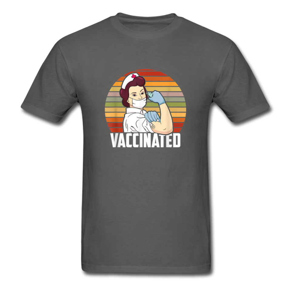 Funny Nurse Vaccinated Pro Vaccines T-Shirt - charcoal