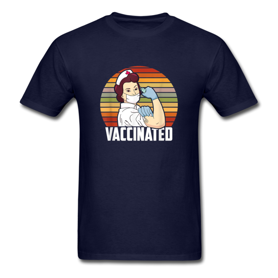 Funny Nurse Vaccinated Pro Vaccines T-Shirt - navy