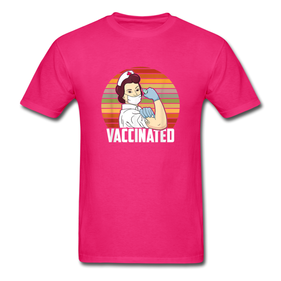 Funny Nurse Vaccinated Pro Vaccines T-Shirt - fuchsia