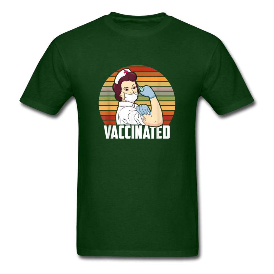 Funny Nurse Vaccinated Pro Vaccines T-Shirt - forest green