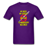 My Body My Choice Hell No to Mandatory Vaccines tshirt - purple