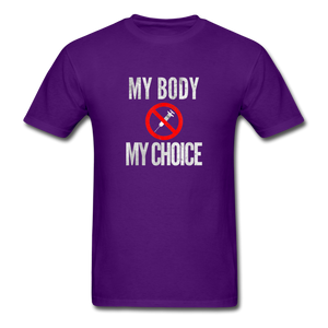 My Body My Choice No Forced Vaccines Anti-Vax T-Shirt - purple