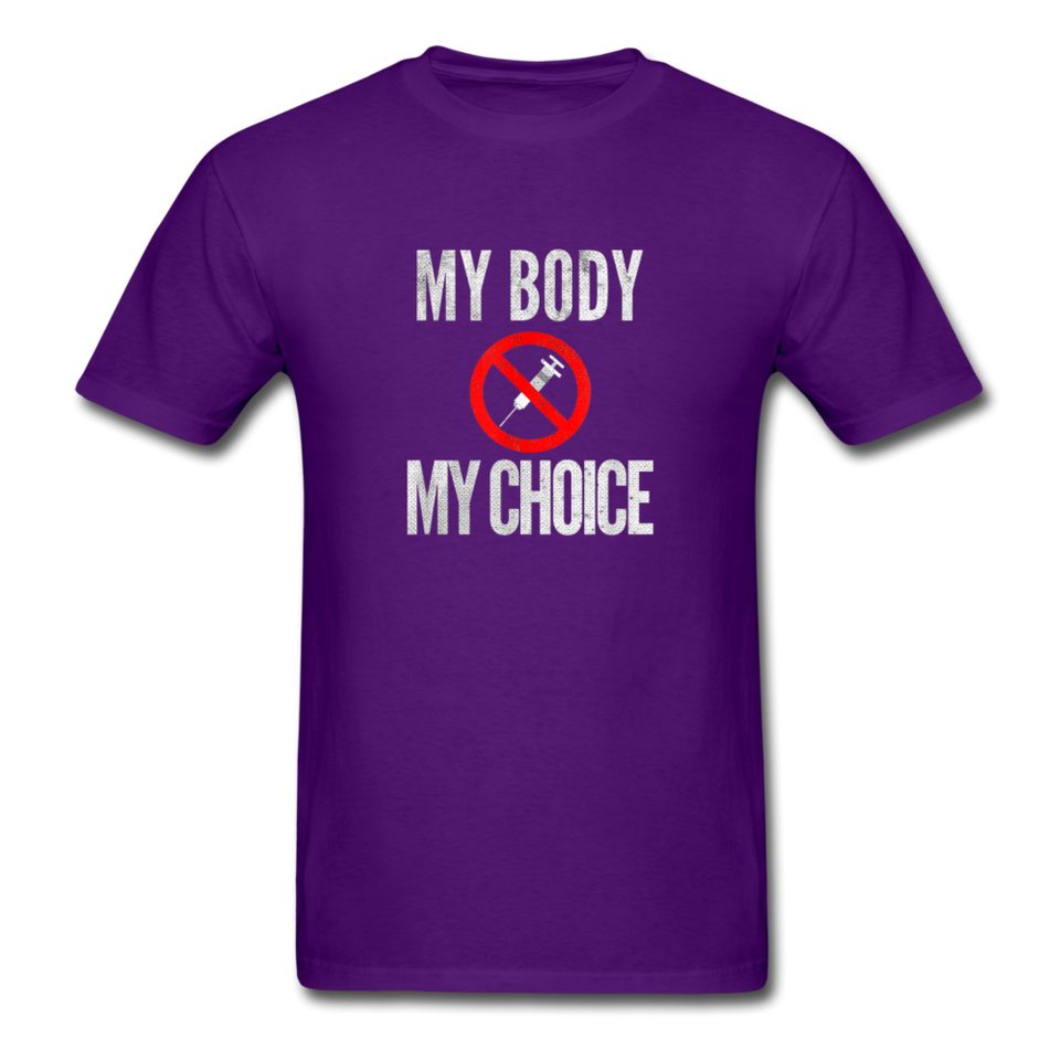 My Body My Choice No Forced Vaccines Anti-Vax T-Shirt - purple