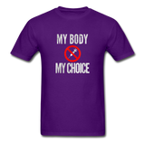 My Body My Choice No Forced Vaccines Anti-Vax T-Shirt - purple