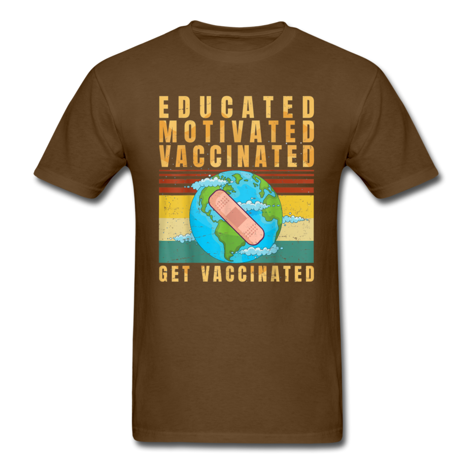 Vaccinated - Vaccine - Pro Vaccination - Immunization - T-Shirt Size S-6XL - brown