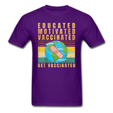 Vaccinated - Vaccine - Pro Vaccination - Immunization - T-Shirt Size S-6XL - purple