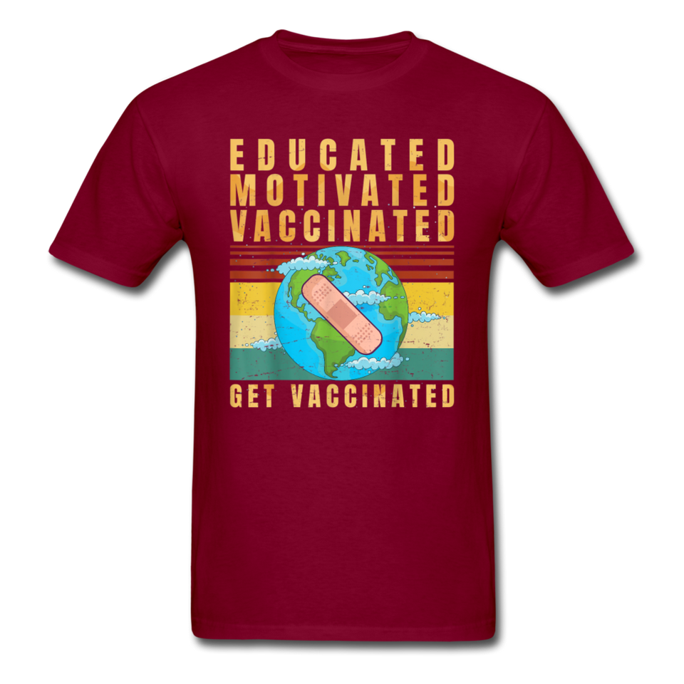 Vaccinated - Vaccine - Pro Vaccination - Immunization - T-Shirt Size S-6XL - burgundy