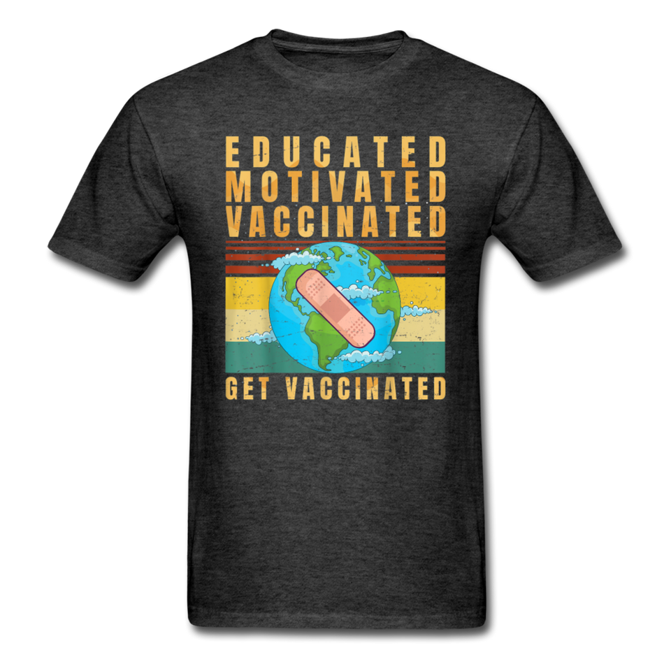 Vaccinated - Vaccine - Pro Vaccination - Immunization - T-Shirt Size S-6XL - heather black