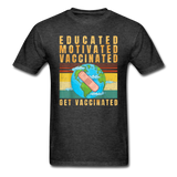 Vaccinated - Vaccine - Pro Vaccination - Immunization - T-Shirt Size S-6XL - heather black