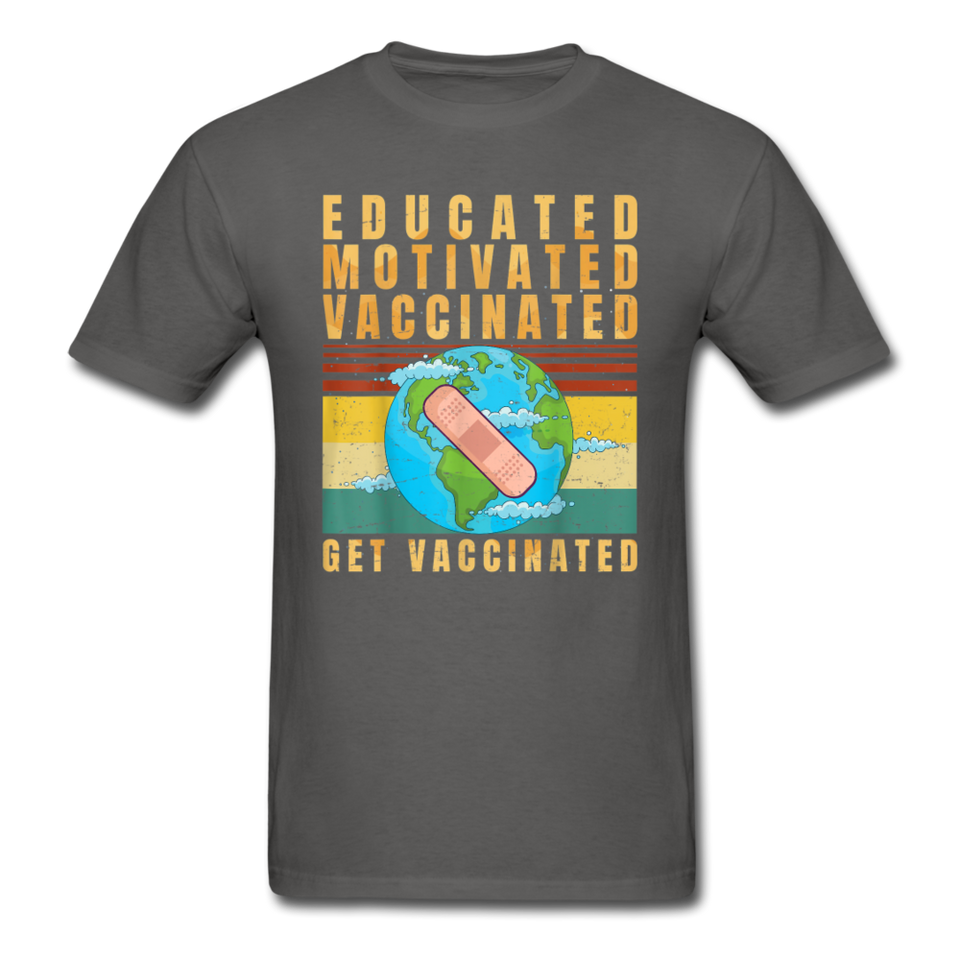 Vaccinated - Vaccine - Pro Vaccination - Immunization - T-Shirt Size S-6XL - charcoal