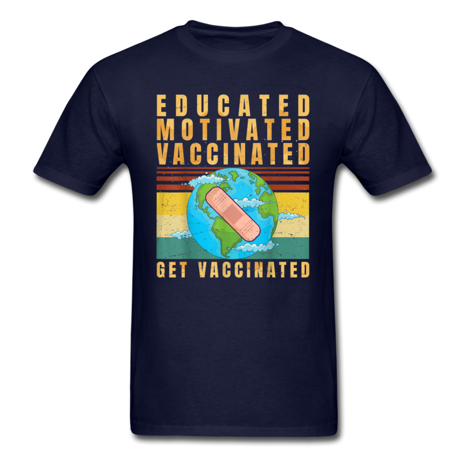 Vaccinated - Vaccine - Pro Vaccination - Immunization - T-Shirt Size S-6XL - navy