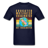 Vaccinated - Vaccine - Pro Vaccination - Immunization - T-Shirt Size S-6XL - navy