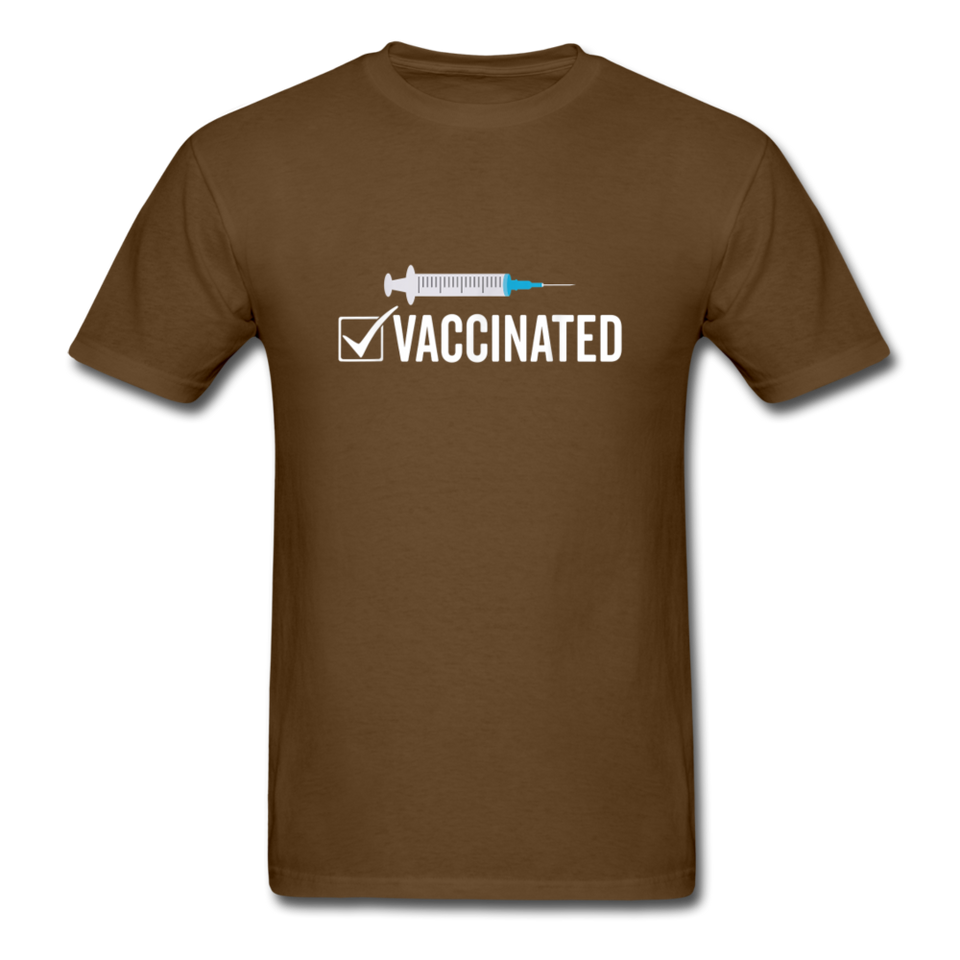 Vaccinated Check Mark shirt Science Vaccine Pro Vaccination T-Shirt Size S-6XL - brown