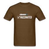Vaccinated Check Mark shirt Science Vaccine Pro Vaccination T-Shirt Size S-6XL - brown