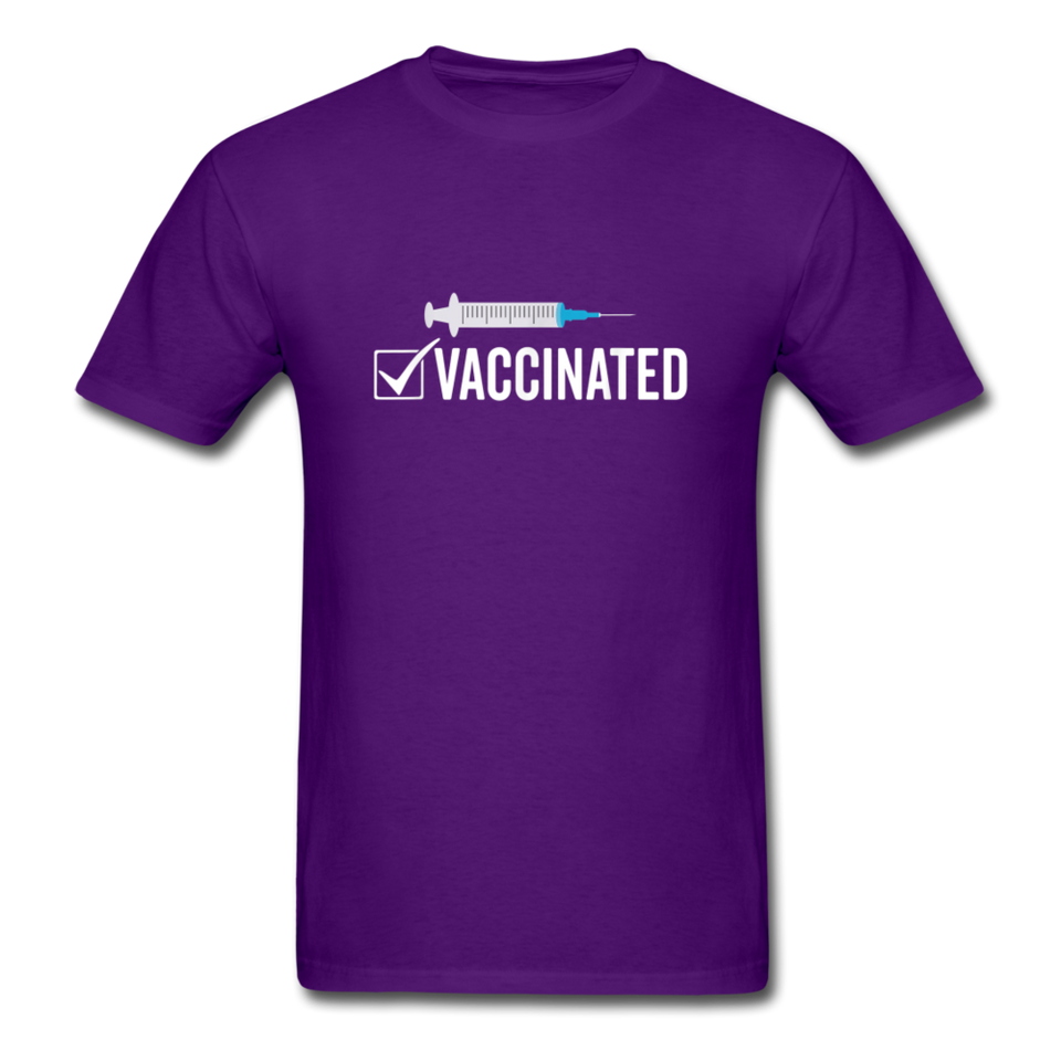 Vaccinated Check Mark shirt Science Vaccine Pro Vaccination T-Shirt Size S-6XL - purple