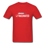 Vaccinated Check Mark shirt Science Vaccine Pro Vaccination T-Shirt Size S-6XL - red