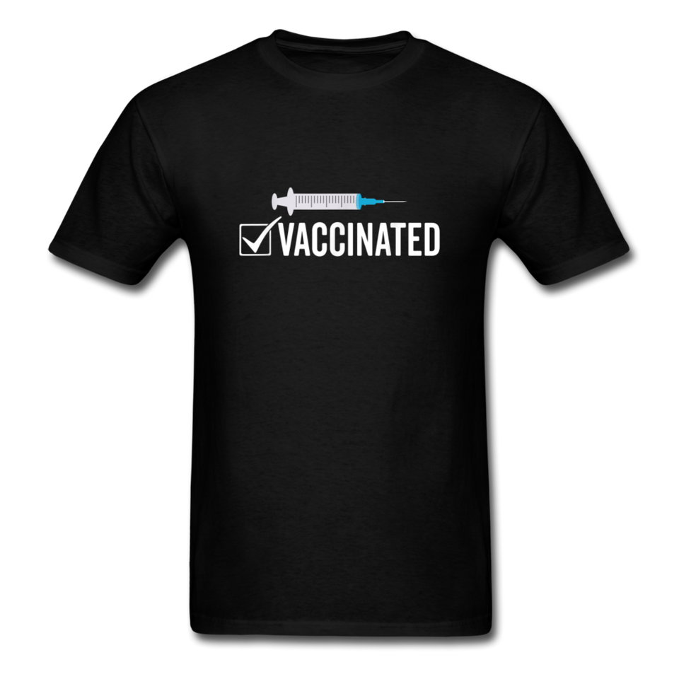 Vaccinated Check Mark shirt Science Vaccine Pro Vaccination T-Shirt Size S-6XL - black
