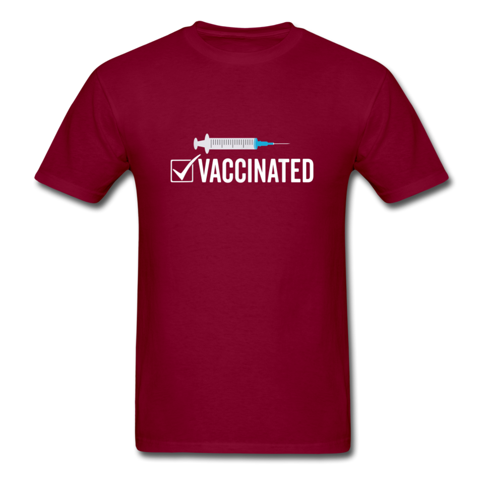 Vaccinated Check Mark shirt Science Vaccine Pro Vaccination T-Shirt Size S-6XL - burgundy