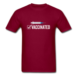 Vaccinated Check Mark shirt Science Vaccine Pro Vaccination T-Shirt Size S-6XL - burgundy