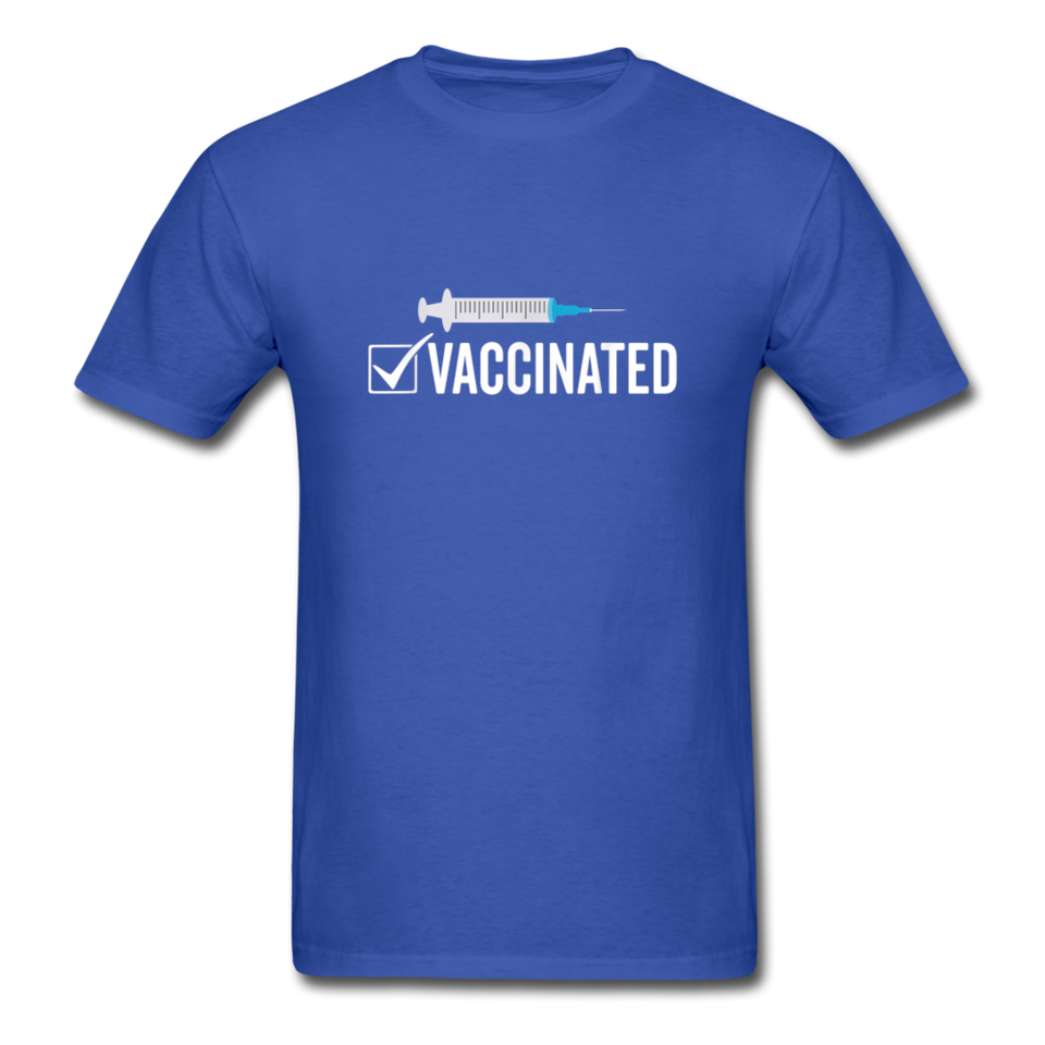 Vaccinated Check Mark shirt Science Vaccine Pro Vaccination T-Shirt Size S-6XL - royal blue