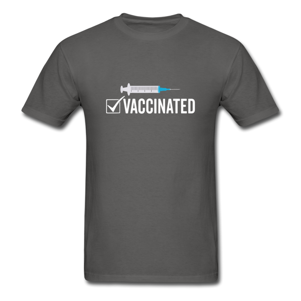 Vaccinated Check Mark shirt Science Vaccine Pro Vaccination T-Shirt Size S-6XL - charcoal