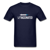 Vaccinated Check Mark shirt Science Vaccine Pro Vaccination T-Shirt Size S-6XL - navy
