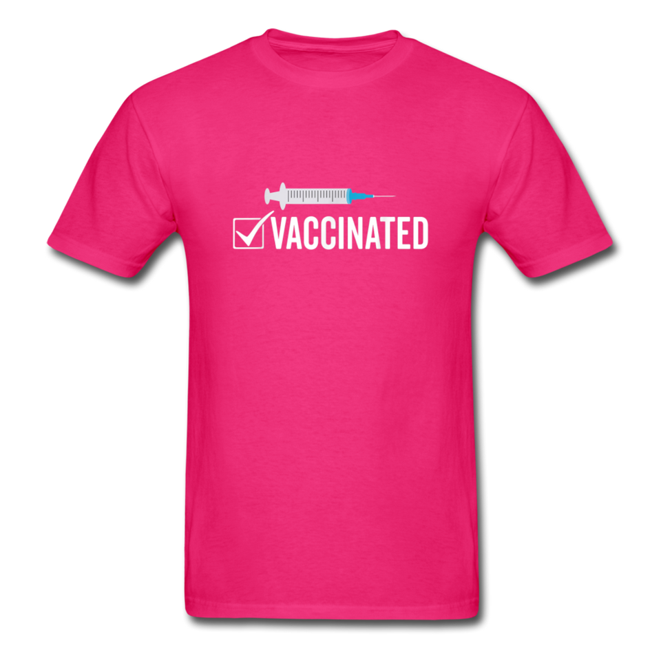 Vaccinated Check Mark shirt Science Vaccine Pro Vaccination T-Shirt Size S-6XL - fuchsia