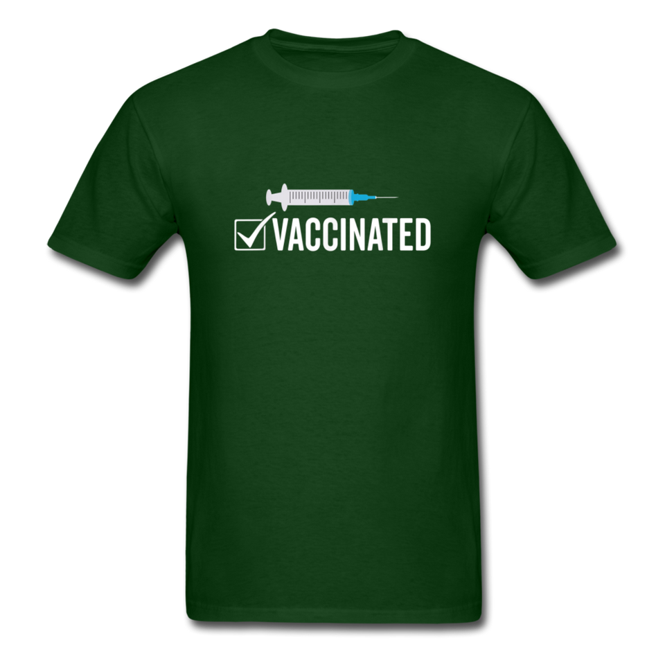 Vaccinated Check Mark shirt Science Vaccine Pro Vaccination T-Shirt Size S-6XL - forest green