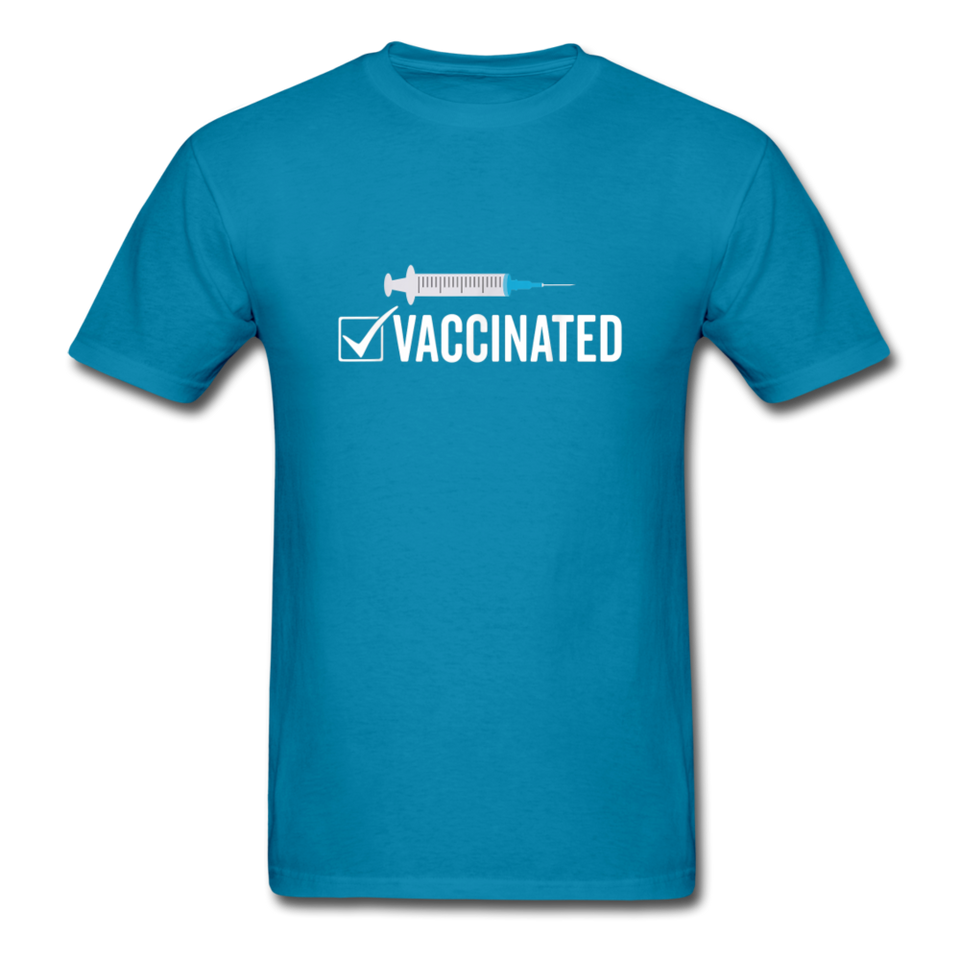 Vaccinated Check Mark shirt Science Vaccine Pro Vaccination T-Shirt Size S-6XL - turquoise
