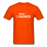 Vaccinated Check Mark shirt Science Vaccine Pro Vaccination T-Shirt Size S-6XL - orange