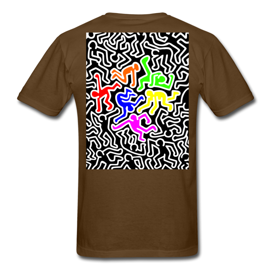 Keith Haring shirt Graphic Street Art T-Shirt - brown