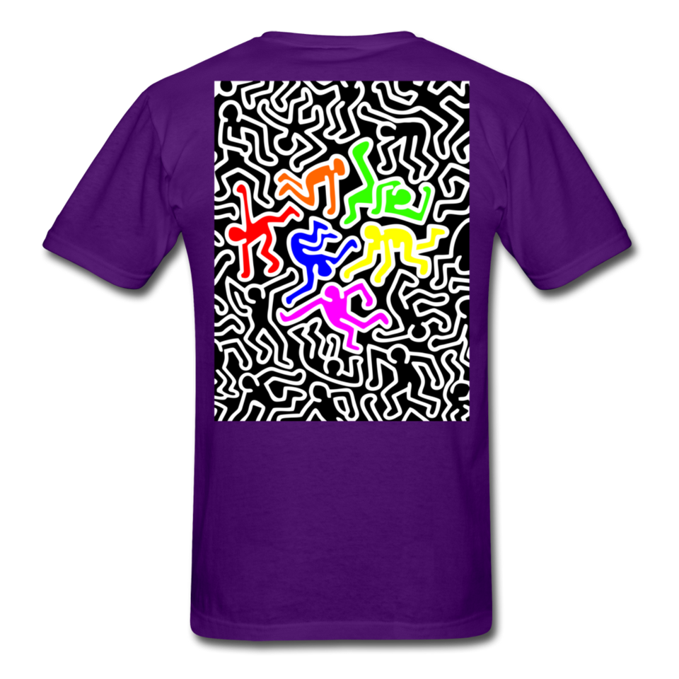 Keith Haring shirt Graphic Street Art T-Shirt - purple