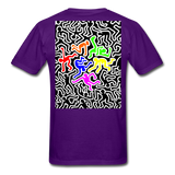 Keith Haring shirt Graphic Street Art T-Shirt - purple