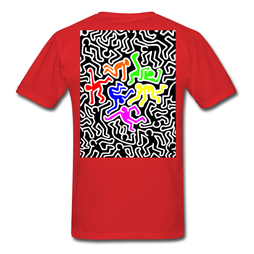 Keith Haring shirt Graphic Street Art T-Shirt - red