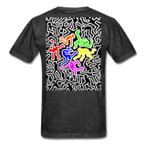 Keith Haring shirt Graphic Street Art T-Shirt - heather black