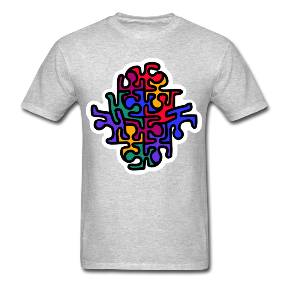 Keith Haring shirt Graphic Street Art T-Shirt - heather gray